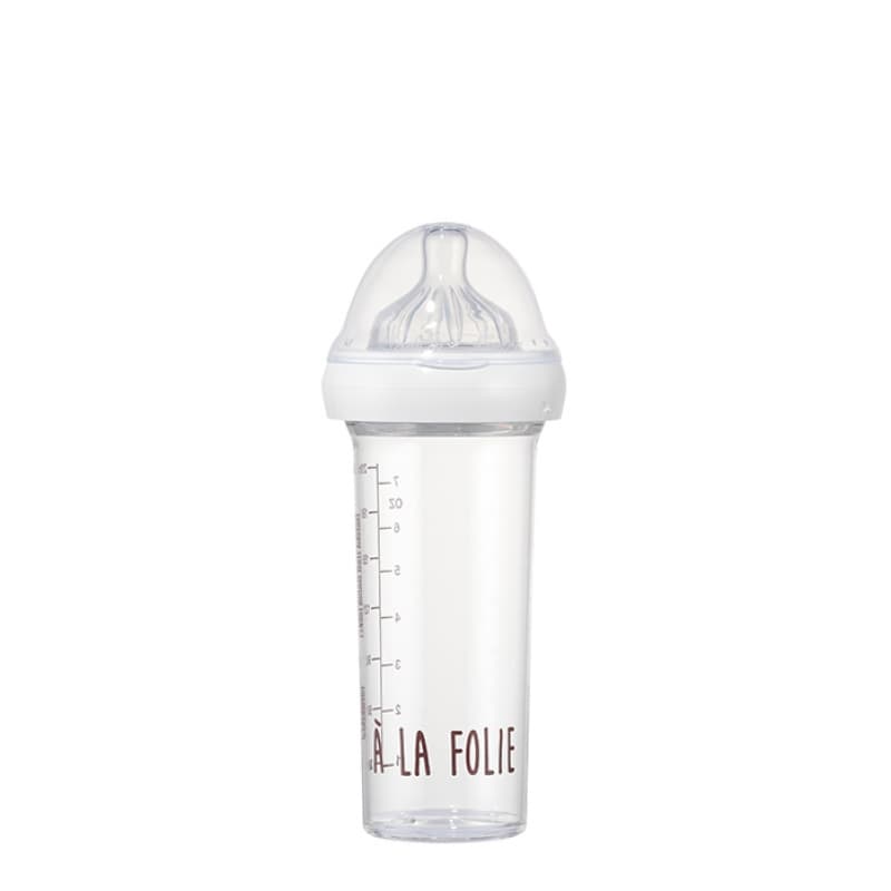 210ml a la Folie, le biberon français transparent 8,5x8,5x24 per — vue 1 sur 2