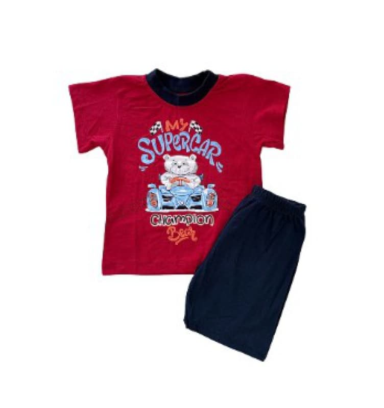 Ens Short+tee Shirt Garcon 9m, rouge