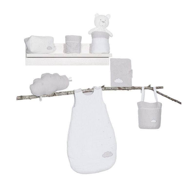 Lot de 3 Panieres Gigognes Gris Lily Grey, lily grey sauthon baby deco gris clair - blanc - a — vue 1 sur 3