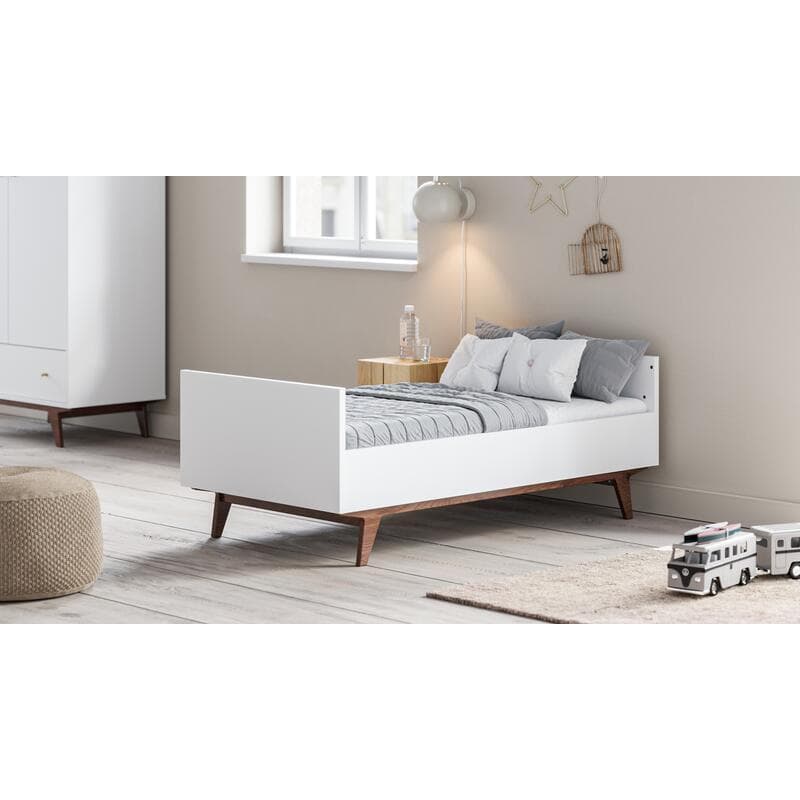 Lit 70x140 Mid Blanc/noix, mid 144,4x75x89,9 — vue 4 sur 5