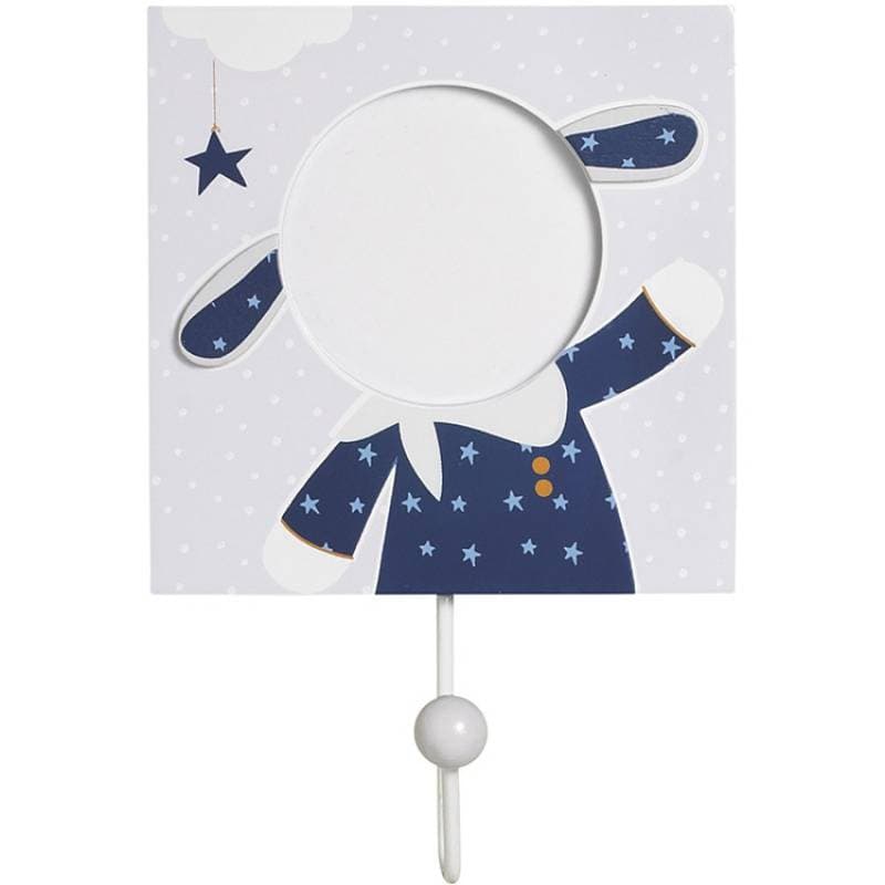 Set de 3 Pateres Merlin, merlin sauthon baby deco bleu/blanc 12x12 cm (phot — vue 2 sur 5