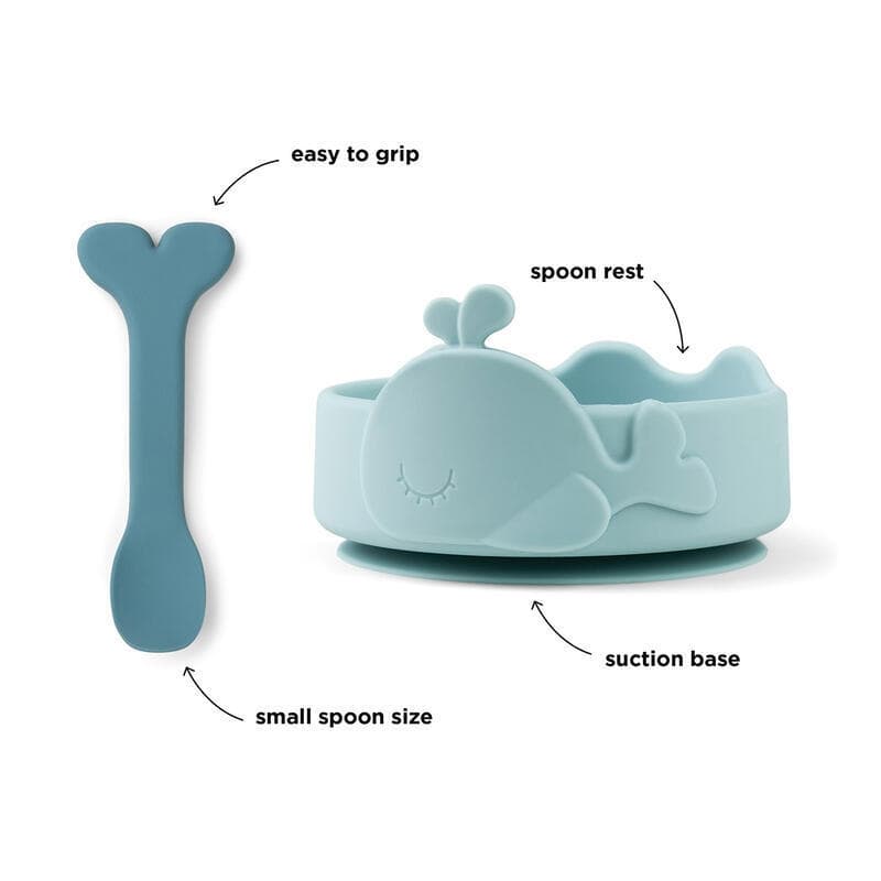 Bol Ventouse et Cuillere Sili Wally, bleu done by deer news feb 2023 — vue 1 sur 3