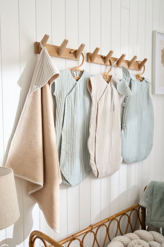 Gigoteuse Ete Gaze Raye, ecru vert de gris 0-6m soft stripes bb&co per — vue 4 sur 4