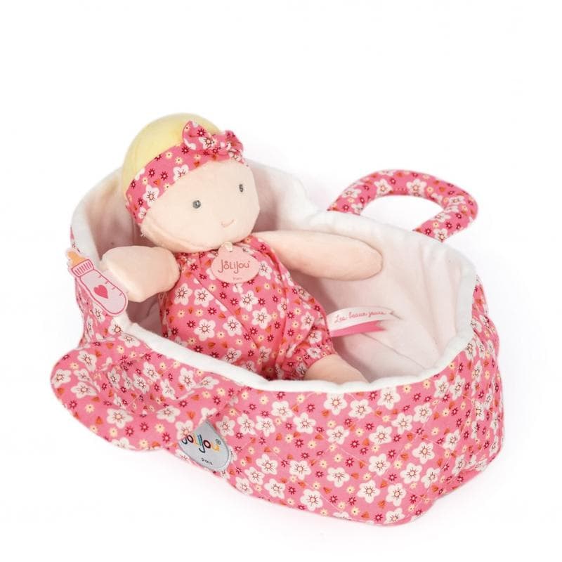 Poupon Couffin Matelasse Marylou, rose 20cm jolijou explore jolijou a-24 h-24