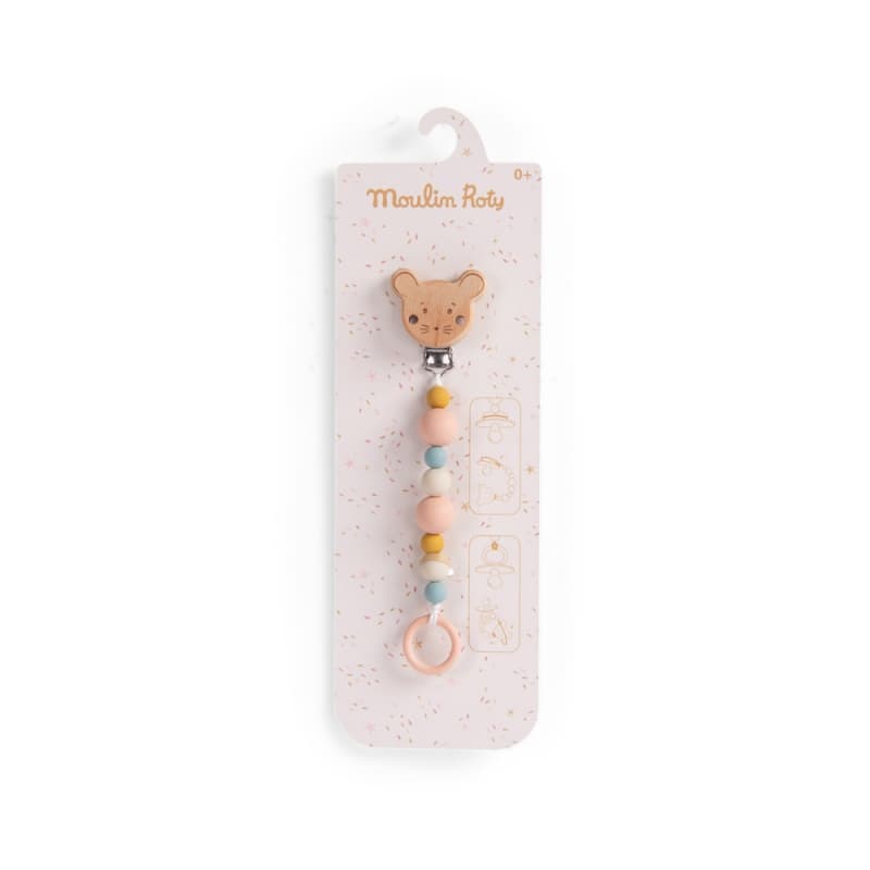 Attache-tetine Bois et Silicone Souris la Petite Ecole de Danse, la petite école de danse moulin roty multicolore 0x0x20 p-e-a-h 2024 — vue 3 sur 5