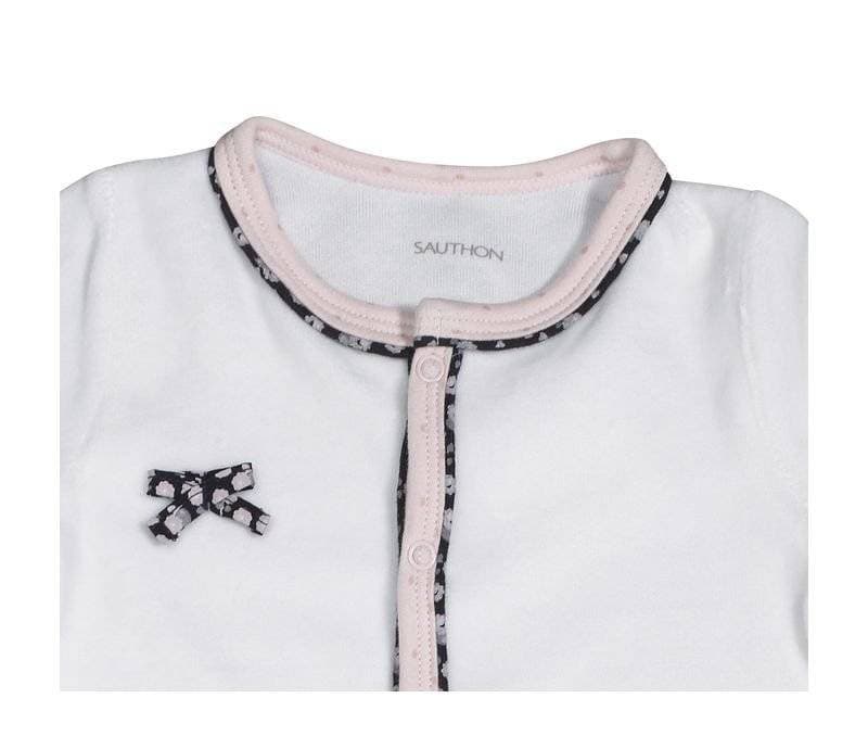 Pyjama Velours Blanc Taille 1 Mois Miss Fleur de Lune, sauthon — vue 2 sur 3