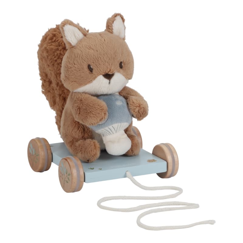 Peluche a Tirer Ecureuil Fsc, rose marron beige bois forest friends little dutch — vue 2 sur 4
