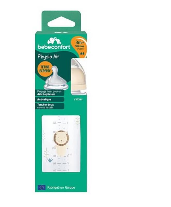 Biberons Col Large Physio 270ml Sand 3+, bebeconfort