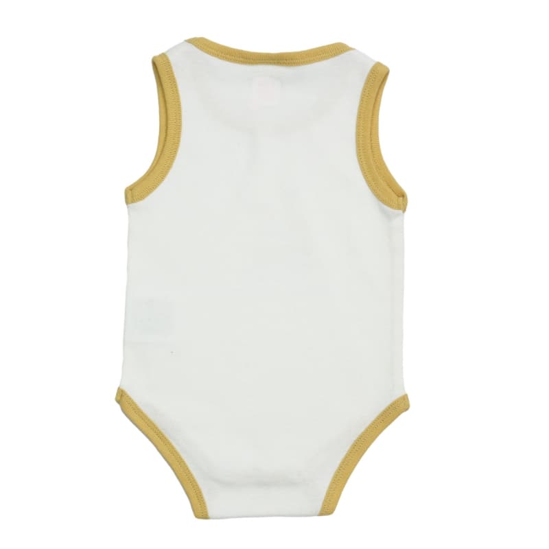 Body sans Manches - Mouette, trois kilos sept blanc/moutarde 1/3/6/12/18/23m p-23 — vue 2 sur 2