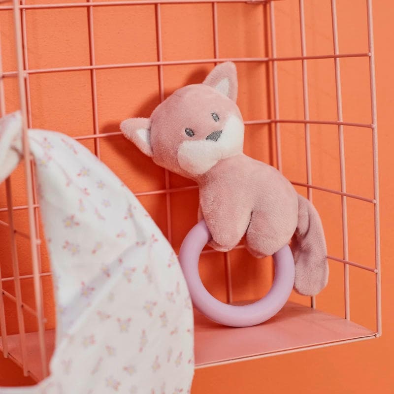Anneau Silicone et Hochet Renard, alice & pomme rose 15 e-23