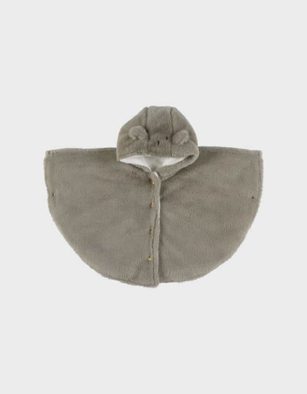 Poncho Fausse Fourrure, taupe 18m mix_match noukie's — vue 1 sur 4