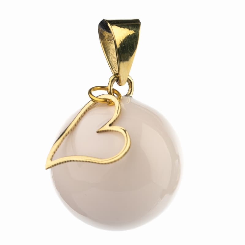 Bola - Bijou de Grossesse Bola - Blanc avec Grigri Coeur Dore - One Size, bola - essentiels baby bola