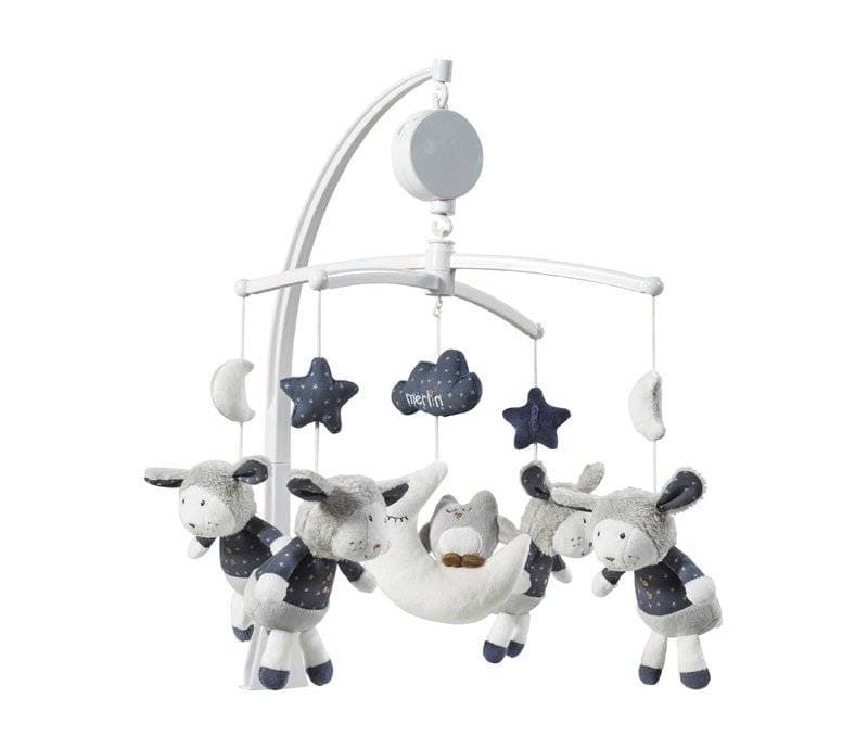 Mobile Musical Merlin, merlin sauthon baby deco bleu/blanc h 55,5 x l 36, — vue 1 sur 3