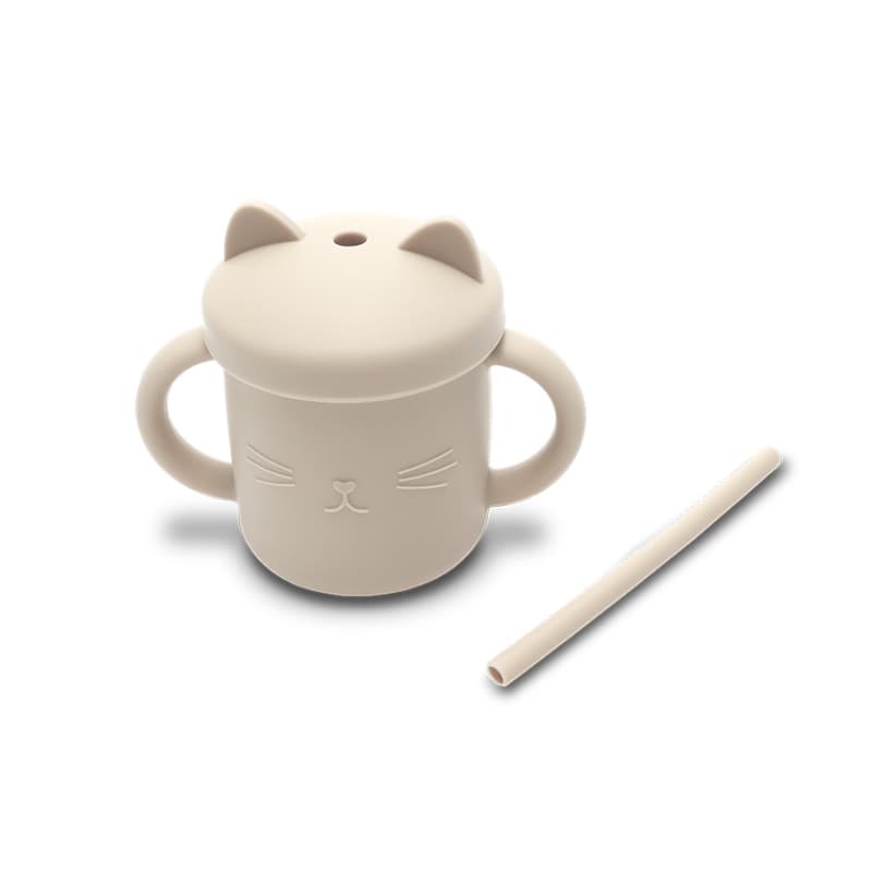 Tasse Silicone avec Poignet et Paille, beige lorelli 25/11 — vue 2 sur 4