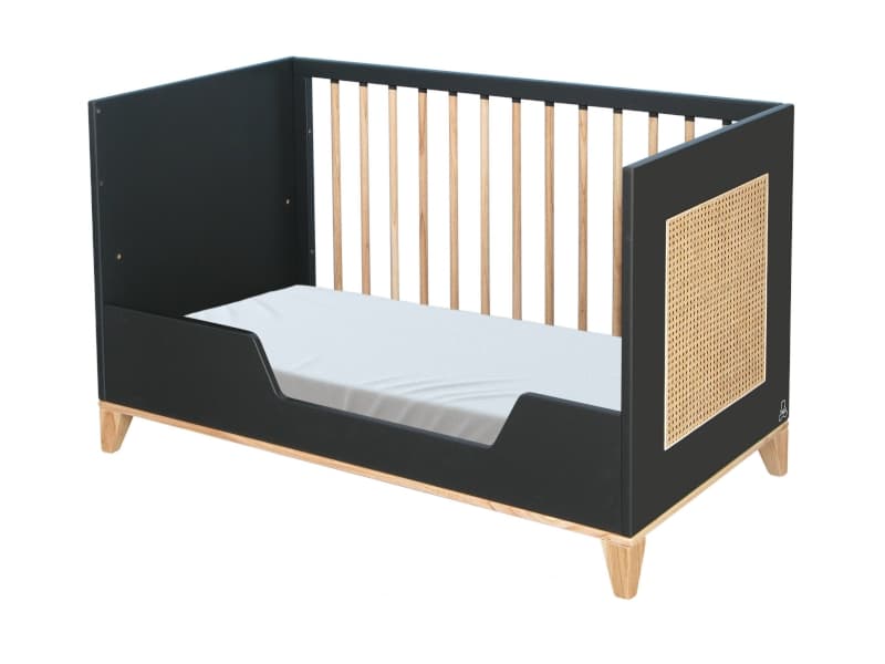 Nami Lit/bed Cannage Rotin 60 X 120 Onyx, théo 1242 x 650 x 780 — vue 4 sur 5