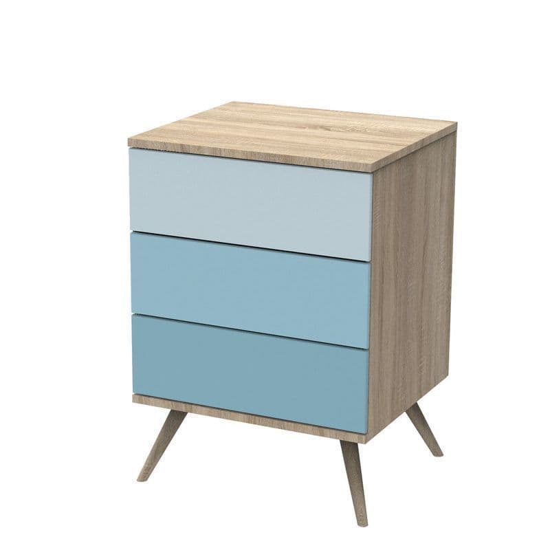 Lit Combine Evolutif Bleu Version Tiroirs Bleu Seventies, sauthon — vue 4 sur 5