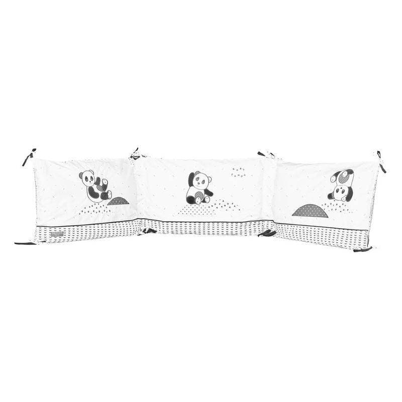 Tour de Lit Chao Chao, chao chao sauthon baby deco blanc - gris fonce - n