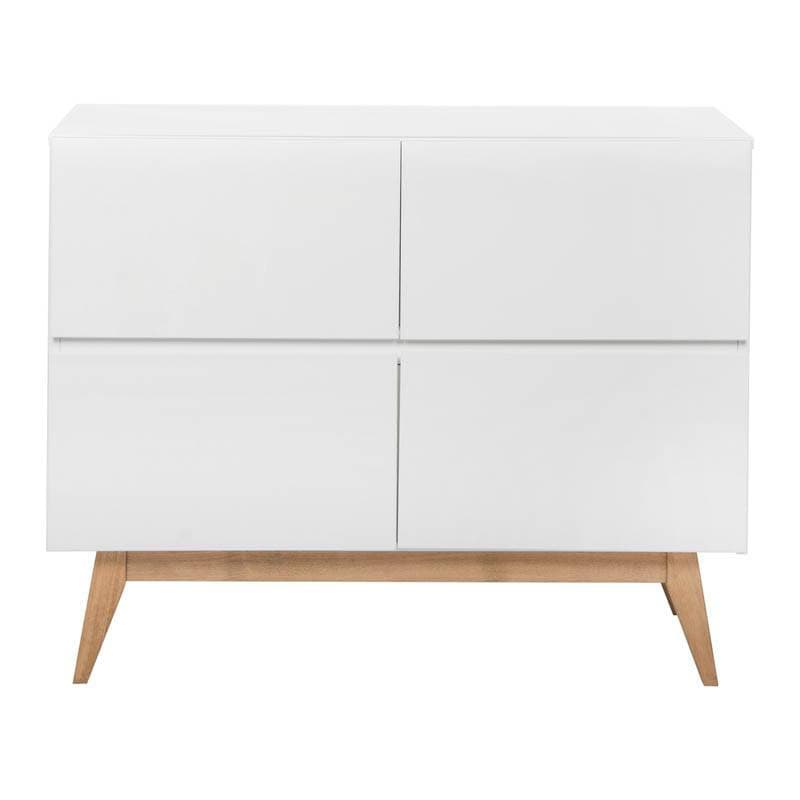 Commode 4 Tiroirs Trendy Blanc, trendy quax blanc 110x52x90h — vue 2 sur 3