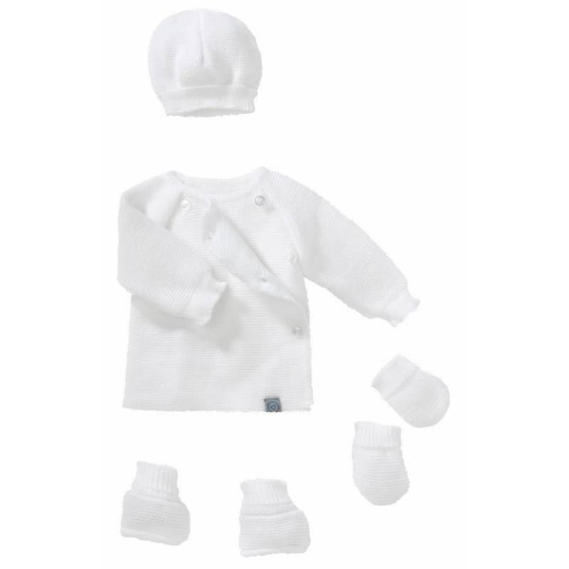 Lot Maternite Maille Blanc Naissance, bebe9creation maille — vue 2 sur 2