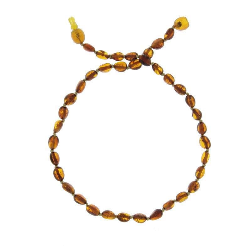 Collier Enfant Ambre - Olives - Clips, cognac
