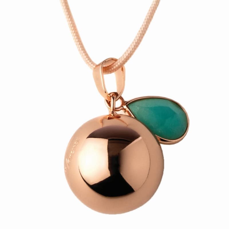 Bijou Grossesse Bola - Or Rose avec Pierre et Gravure We Love You Forever, champagne bola pregnancy jewel 05-24