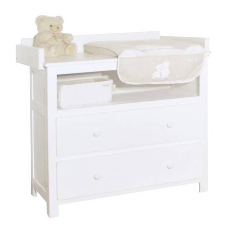 Commode 2 Tiroirs Plan a Langer Blanc Bois Massif Simply Dailys, simply dailys lasure blanc
