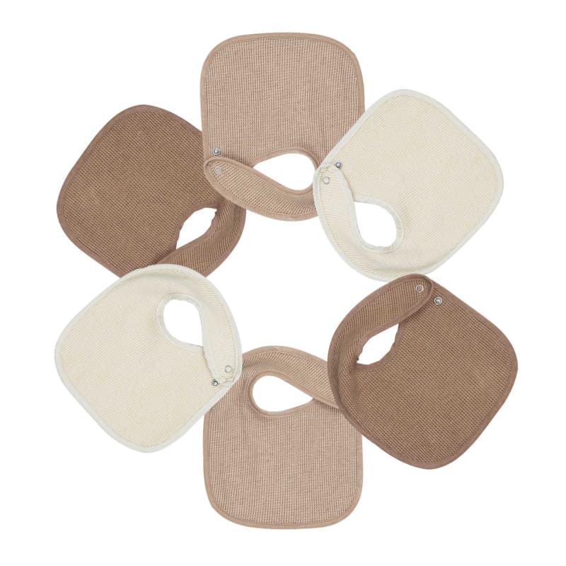 Bavoirs Naissance X6 -nid d'Abeille, beige/ chocolat 0-4m trois kilos sept p-24 — vue 1 sur 5