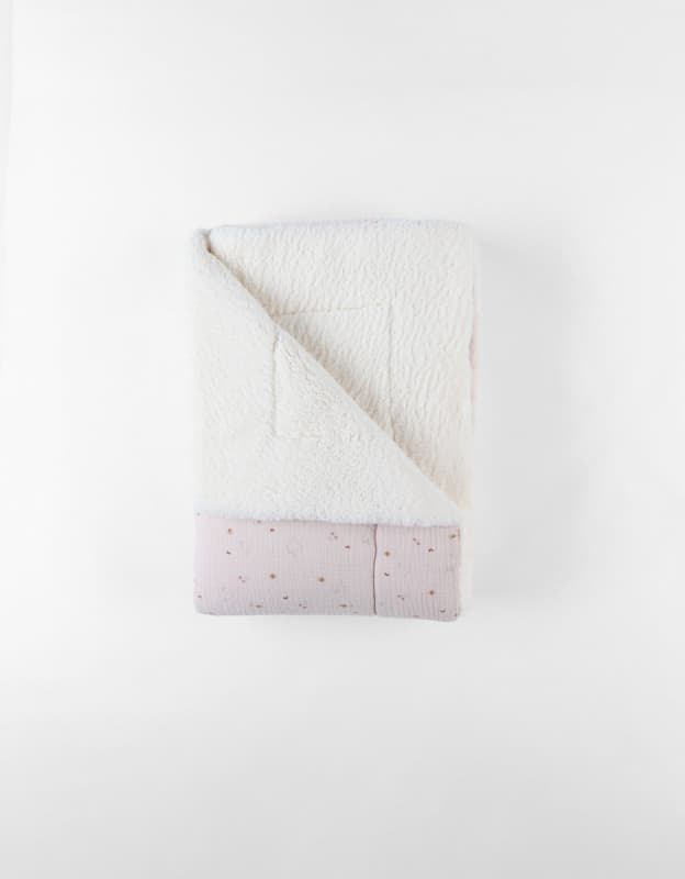B&m Couverture 100x140cm, Mousseline & Sherpa - Colombes du Bonheur, beige 100x140 cm bali, moka & snow noukies permanent — vue 3 sur 5