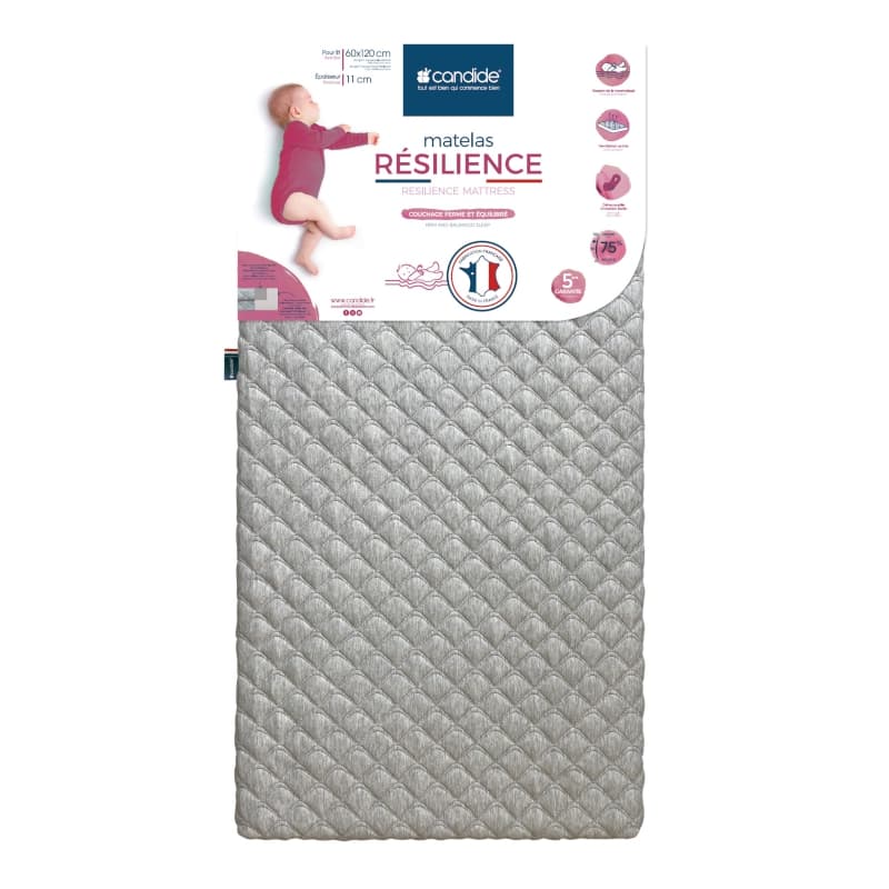 Matelas Resilience Dehoussable 360°, gris 60x120cm candide pe24 / ah24 — vue 2 sur 5