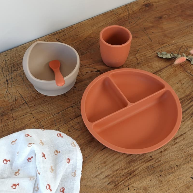 Coffret Repas 4pcs Silicone, terre de sienne sable trois kilos sept 25/08 — vue 6 sur 6