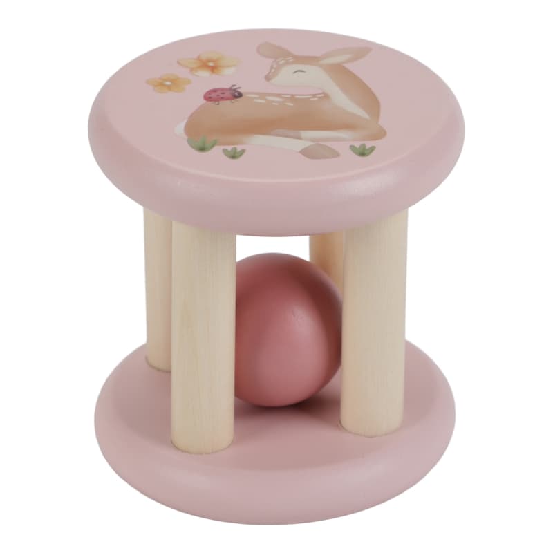 Hochet Roulant en Bois Fsc, rose muticolore bois fairy garden little dutch — vue 2 sur 3