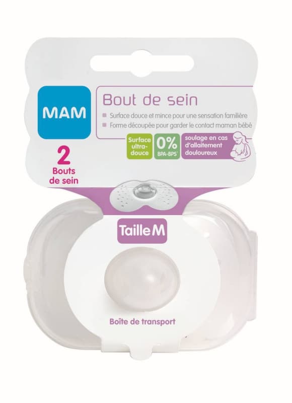 Mam Bout de Sein - Silicone -taille M - Lot de 2 E, transparent — vue 2 sur 2