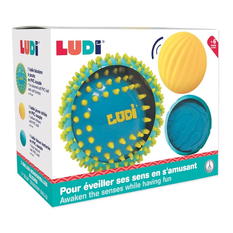 Balles Sensorielles X3, bleues ludi