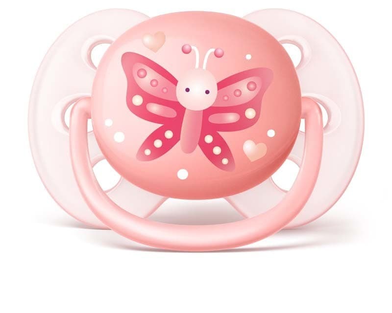 2 Sucette Ultra Douce 0-6 Mois Fille - Rose - Papillon/coeur — vue 1 sur 4