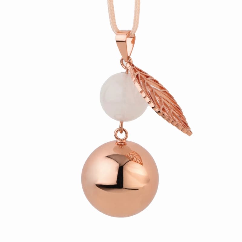 Bijou Grossesse Bola - Perle et Feuille Or Rose, champagne bola pregnancy jewel 05-24