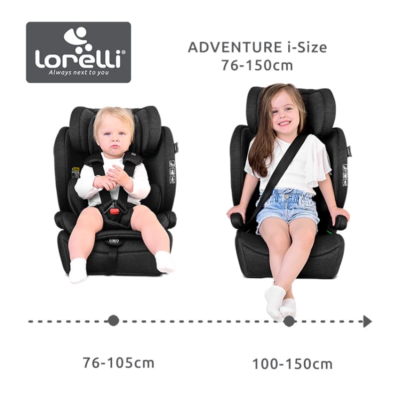 Siege-auto Adventure, noir 76-150cm lorelli — vue 3 sur 5