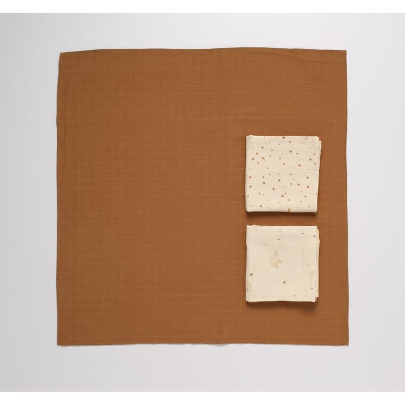 Boite de 3 Langes Bio, orsino deco beige — vue 1 sur 4