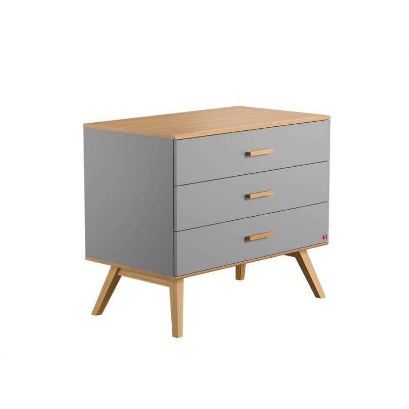 Commode Bois Gris Nautis, 100x58x86,5 gris clair/bois