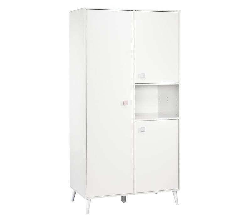 Armoire 1 Grande Porte, 2 Petites Portes, 1 Niche, candie sauthon easy blanc l 102 x h 199 x p 57 per — vue 4 sur 4