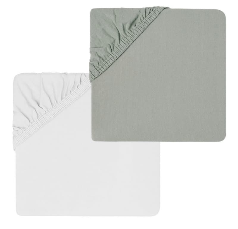 Lot 2 Draps Housse Jersey, blanc/ginky 60x120cm poyet motte fee moi dormir 2026 — vue 2 sur 2