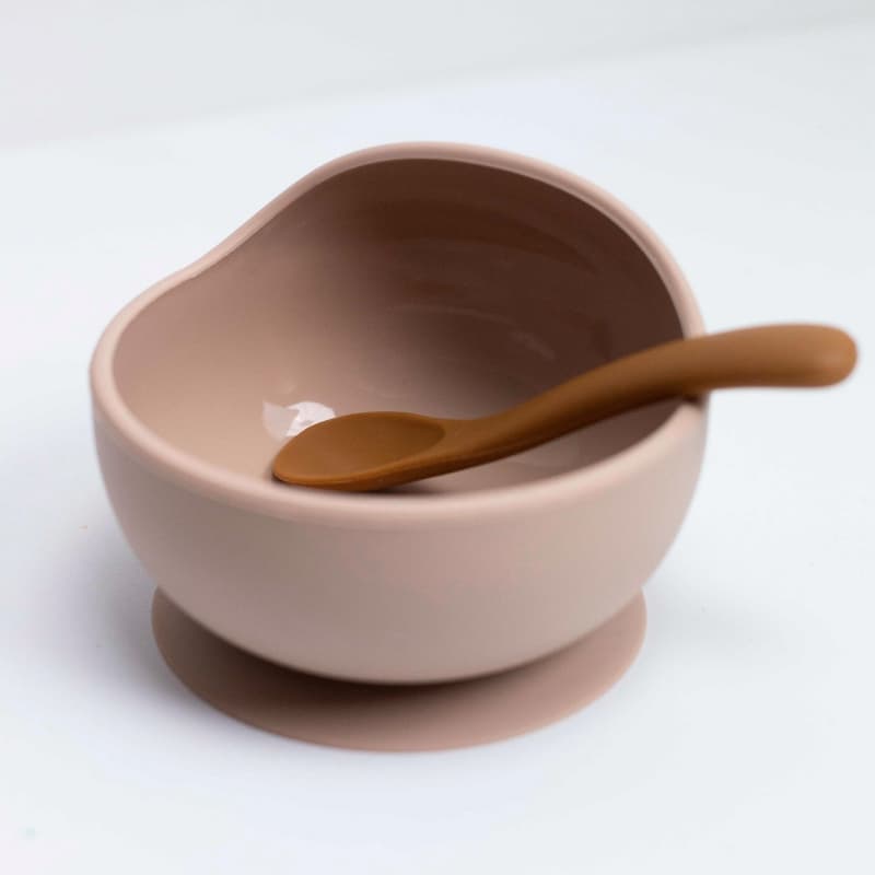 Coffret Repas 2pcs Silicone - Sable et Caramel, sable / caramel dès 4 mois trois kilos sept e-24 — vue 1 sur 2