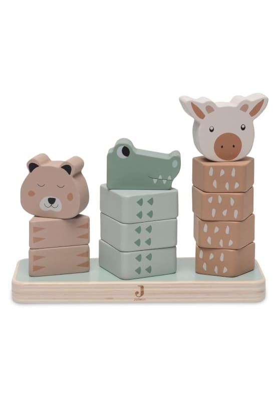 Tour d'Empilage en Bois, multicolor jungle jambo jollein h-24 — vue 1 sur 2
