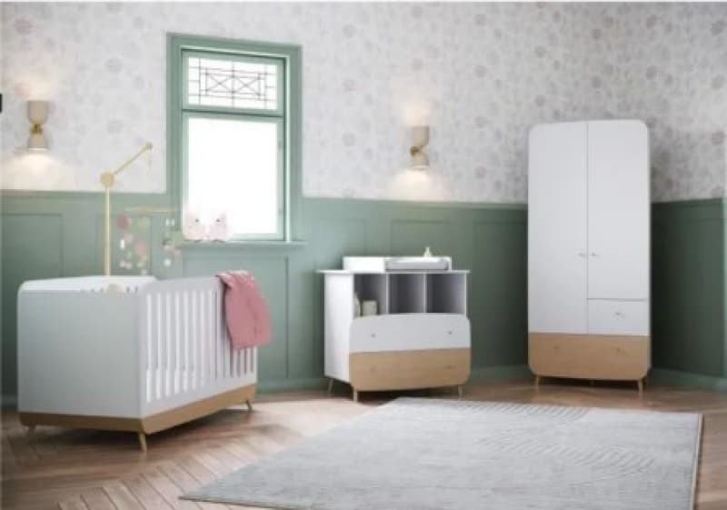 Firmiana Trio Blanc Lit Evolutif 70*140+commode+pal+armoire 2p