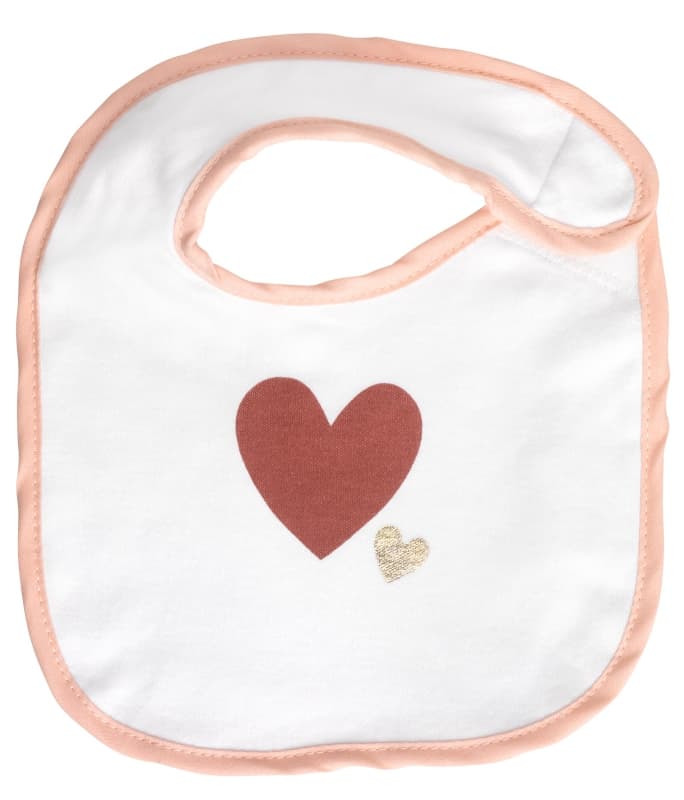 Lot de 2 Bavoirs Naissance Gaia Rose, gaia bebe9 creation rose 18x21cm h-21 — vue 2 sur 3