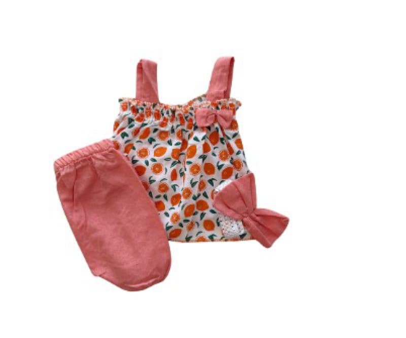 Ensemble Bebe Orange Fonce Short +bandeau 18m