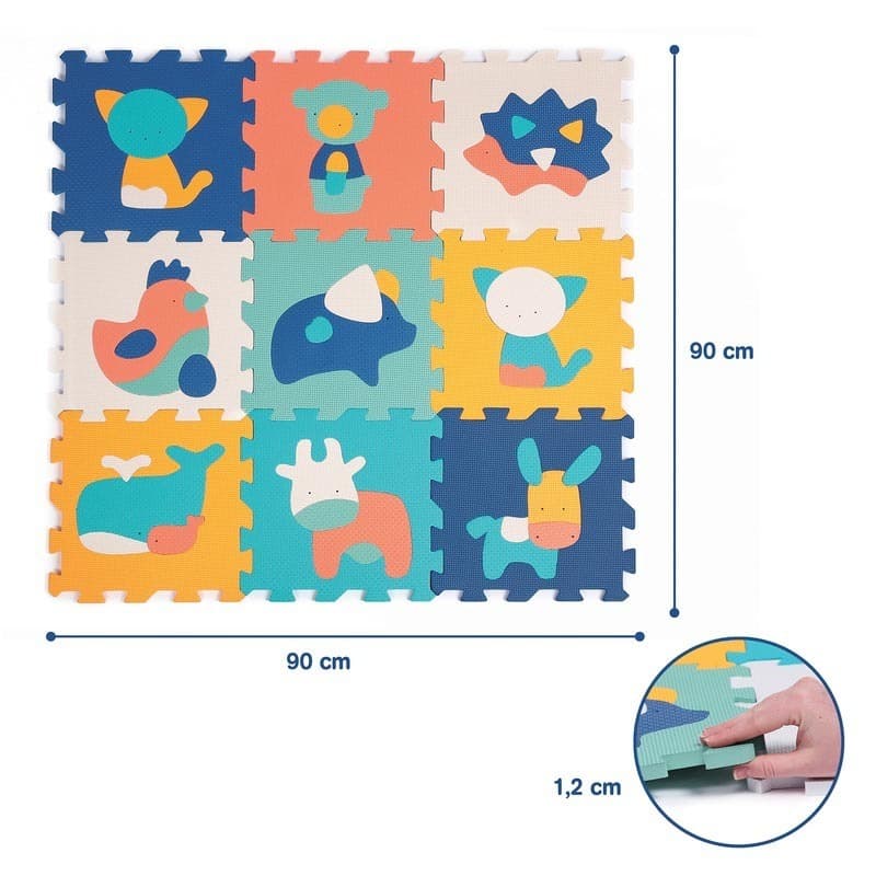 Dalles Animaux, ludi multicolore l. 90.0 cm x l. 90.0 cm x l. 1 p-2024 — vue 6 sur 7