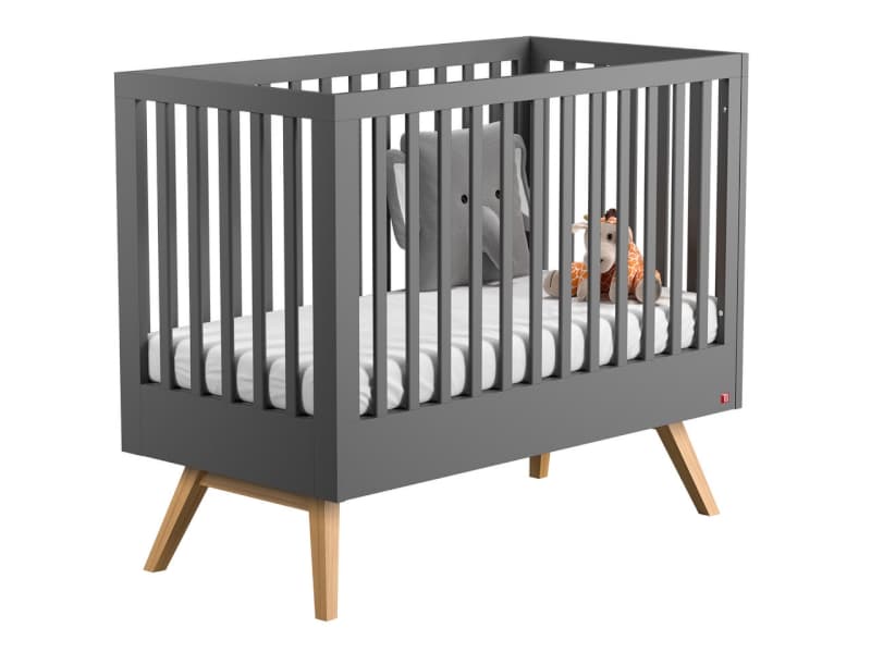 Lit Transformable 70x140 Nature Baby Graphite/bois — vue 1 sur 2