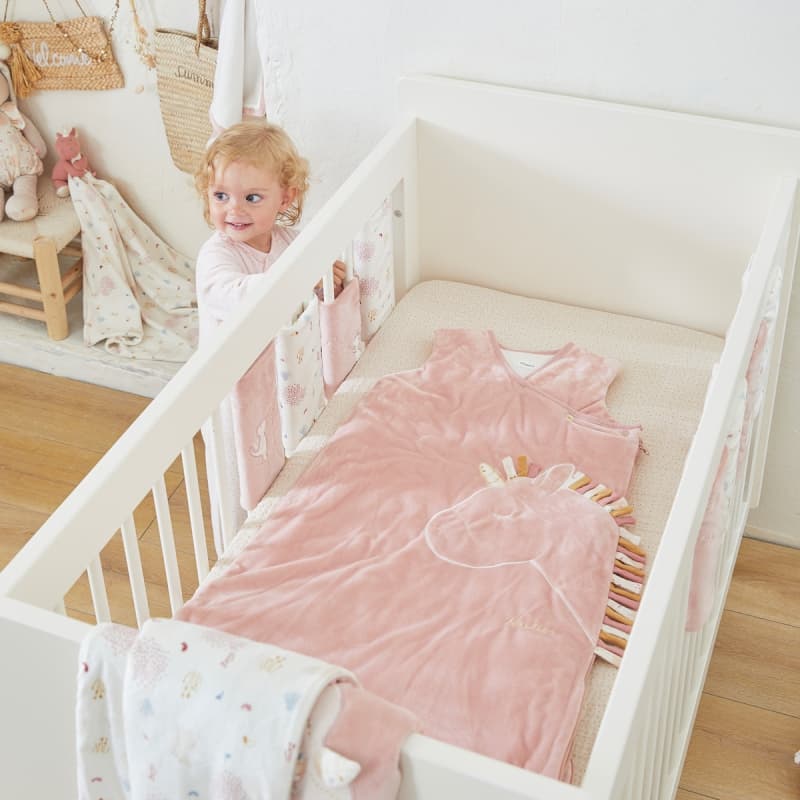 L&j Gigoteuse Lit 90-110cm Veloudoux, rose moyen permanent — vue 4 sur 4