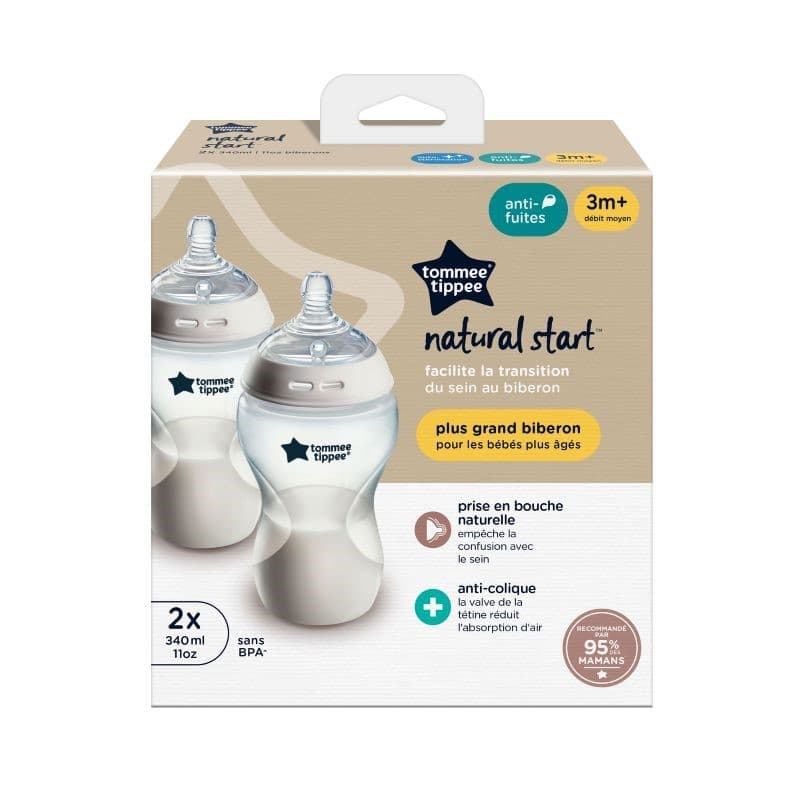 Biberon Natural Start X 2, 340ml tommee tippee