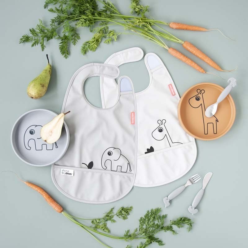 Bavoirs Velcro Lot de 2 Deer Friends, deer friends gris/beige — vue 2 sur 3
